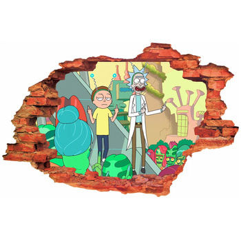 Naklejka na ścianę 3D Rick i Morty przywitanie 90 cm na 60 cm