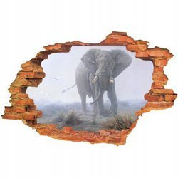 Naklejka na ścianę 3D Słoń we mgle 90 cm na 60 cm