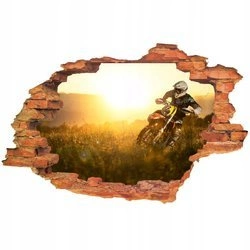 Naklejka na ścianę 3D CROSS ENDURO na polanie