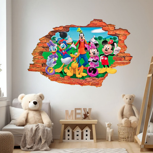 Naklejka na ścianę 3D Myszka Miki i przyjaciele 90 cm na 60 cm