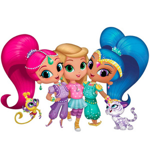 Naklejka na ścianę SHIMMER I SHINE trzy przyjaciółki Shimmer Shine i Leah 90 cm na 60 cm