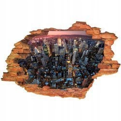 Naklejka na ścianę 3D Nowy York widok z chmur na oświetlony Nowy York 90 cm na 60 cm