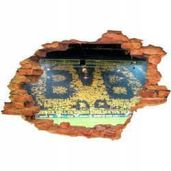 Naklejka na ścianę 3D Borussia Dortmund herb na trybunach 90 cm na 60 cm