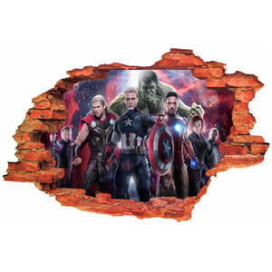 Naklejka na ścianę 3D Avengers cały zespół groźne miny 90 cm na 60 cm