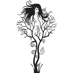 Naklejka na ścianę Drzewo kobieta 75 cm na 45 cm