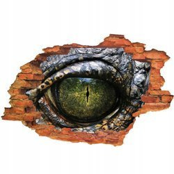 Naklejka na ścianę 3D DINOZAUR oko prehistorycznego gada 90 cm na 60 cm