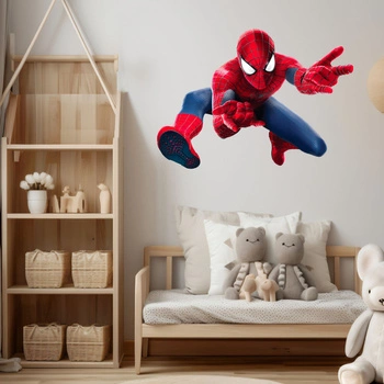 Naklejka na ścianę Spider Man szybuje 90 cm na 60 cm