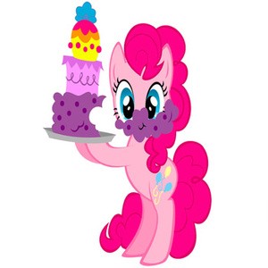 Naklejka na ścianę My Little Pony Kucyki Pinkie Pie z tortem 90 cm na 60 cm