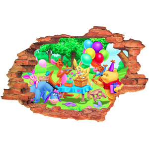 Naklejka na ścianę 3D KUBUŚ PUCHATEK urodzinowe przyjęcie 60 cm na 90 cm