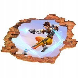 Naklejka na ścianę 3D Overwatch cała drużyna 90 cm na 60 cm