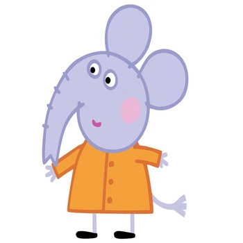 Naklejka na ścianę Świnka Peppa Dr. Słoń 90 cm na 60 cm