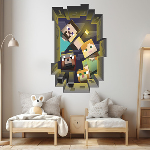 Naklejka 3D Minecraft przed wejściem 60 cm na 90 cm