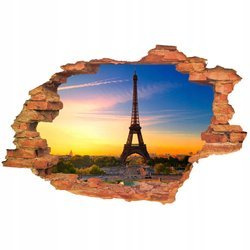 Naklejka na ścianę 3D Paryż Wieża Eiffel o zachodzie 90 cm na 60 cm