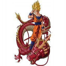 Naklejka na ścianę DRAGON BALL Goku super saiyan na smoku 90 cm na 60 cm