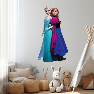 Naklejka na ścianę KRAINA LODU Elsa i Anna odwrócone plecami 60 cm na 90 cm