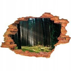 Naklejka na ścianę 3D Las gęsty bór 90 cm na 60 cm