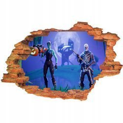 Naklejk na ścianę 3D FORTNITE pojedynek halloween 90 cm na 60 cm