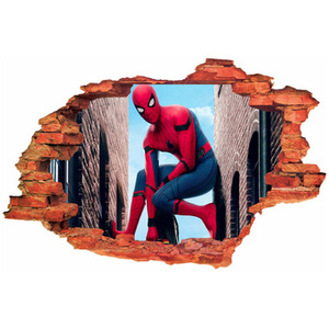 Naklejka na ścianę 3D Spider Man między budynkami 90 cm na 60 cm