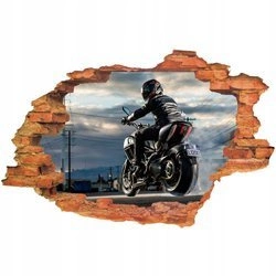 Naklejka na ścianę 3D Motor ścigacz rozgrzewa opony