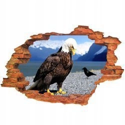 Naklejka na ścianę 3D Orzeł na spotkaniu z kawką 90 cm na 60 cm