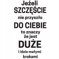 Naklejka na ścianę cytat napis MOTYWUJĄCY szczęście do Ciebie duże 75 cm na 45 cm