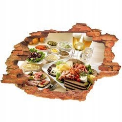 Naklejka na ścianę 3D Jedzenie propozycja smacznej, ładnie podanej kolacji 90 cm na 60 cm