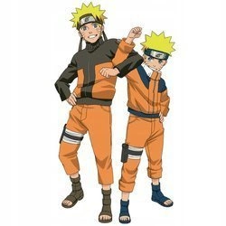 Naklejka na ścianę Naruto Minato i Naruto z rękoma skrzyżowanymi 90 cm na 60 cm