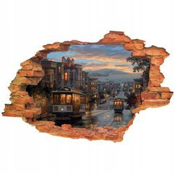 Naklejka na ścianę 3D San Francisco magiczne San Francisko o zmierzchu 90 cm na 60 cm