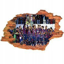 Naklejka na ścianę 3D FC Barcelona wygrywa ligę mistrzów 90 cm na 60 cm