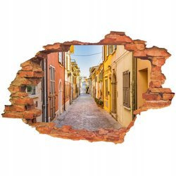 Naklejka na ścianę 3D Uliczka wąska kamienista wśród kamienic 90 cm na 60 cm
