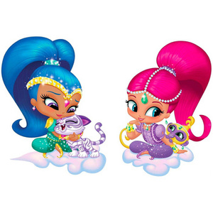 Naklejka na ścianę SHIMMER I SHINE na różowych chmurkach 90 cm na 60 cm