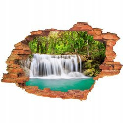 Naklejka na ścianę 3D Wodospad spadająca woda 90 cm na 60 cm