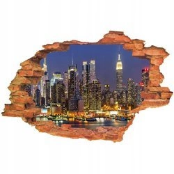 Naklejka na ścianę 3D Nowy York drapacze chmur 90 cm na 60 cm