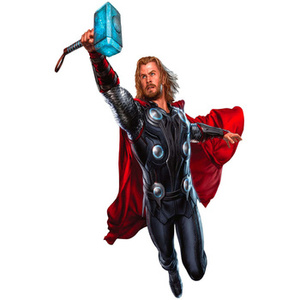 Naklejka na ścianę 3D THOR leci do góry 90 cm na 60 cm