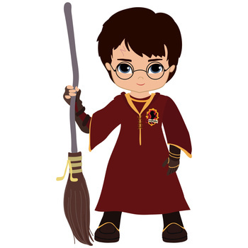 Naklejki na ścianę Harry Potter z Nimbus 2000 90 cm na 60 cm