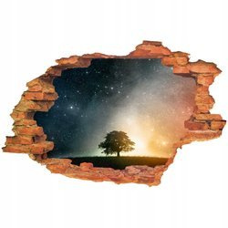 Naklejka na ścianę 3D Kosmos drzewo na tle gwieździstego nieba 90 cm na 60 cm