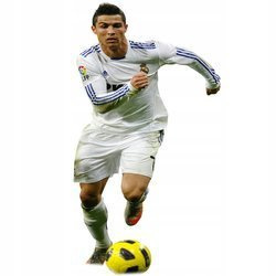 Naklejki na ścianę Ronaldo w natarciu z piłką 90 cm na 60 cm