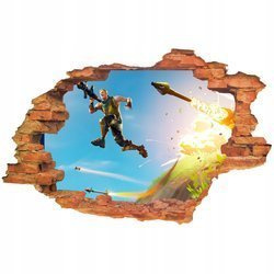 Naklejka na ścianę 3D FORTNITE atak rakietowy 90 cm an 60 cm