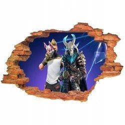 Naklejka na ścianę 3D FORTNITE maski 90 cm na 60 cm