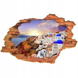 Naklejka na ścianę 3D Santorini niebo w palecie barw nad Santorini 90 cm na 60 cm