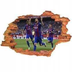 Naklejka na ścianę 3D FC Barcelona Messi radość po strzelonej bramce 90 cm na 60 cm