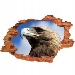 Naklejka na ścianę 3D Orzeł głowa 90 cm na 60 cm
