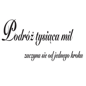 Naklejka na ścianę cytat napis MOTYWUJĄCY podróż tysiąca myśli 75 cm na 45 cm