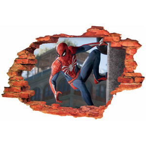 Naklejka na ścianę 3D Spider Man na słupie 90 cm na 60 cm