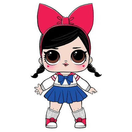 Naklejka na ścianę Lalka L.O.L. Surprise czerwone serca 60 cm na 90 cm