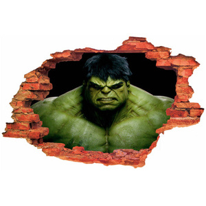 Naklejka na ścianę 3D HULK czarne oczy 90 cm na 60 cm
