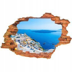 Naklejka na ścianę 3D Santorini jachty na Morzu Egejskim 90 cm na 60 cm