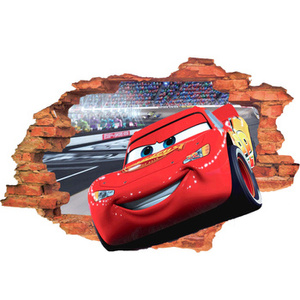 Naklejka na ścianę 3D CARS AUTA Zygzak pierwszy na wyścigu 90 cm na 60 cm