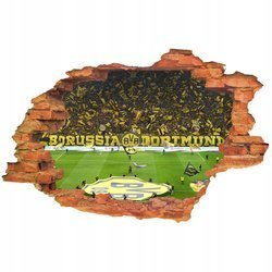 Naklejka na ścianę 3D Borussia Dortmund przed meczem 90 cm na 60 cm