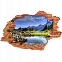 Naklejka na ścianę 3D Krajobraz błękit chmur nad polanami górskimi 90 cm na 60 cm